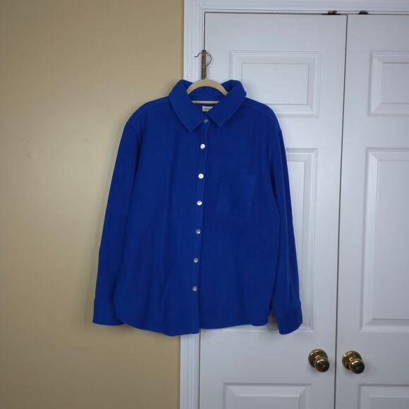 DONNI Tops - DONNI. Polar Fleece Shirt in Blueberry Size XXL
